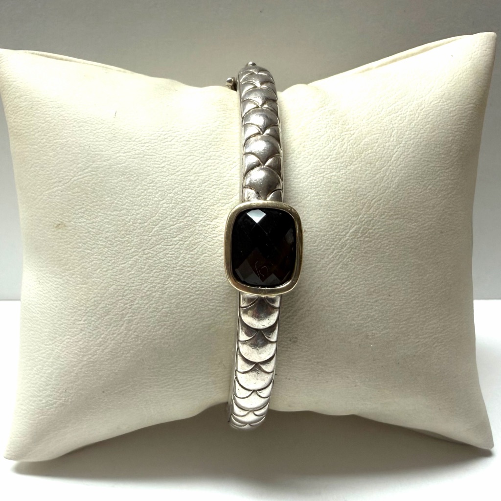 Lorenzo Sterling Silver & 18k Gold Smoky Quartz Bracelet